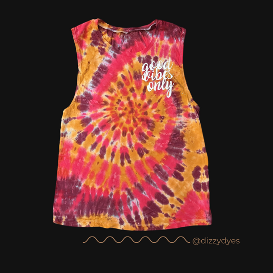 Good Vibes Only Tie Dye Tank Top: Spiral