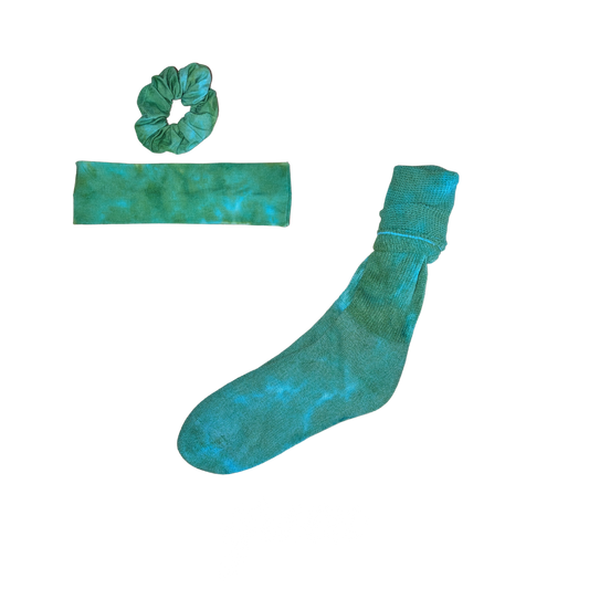 Green Tie Dye Gift Set: Liquid Scrunch