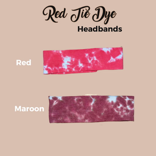 Red Tie Dye Headband: Scrunch