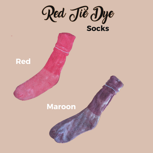 Red Tie Dye Socks: Scrunch