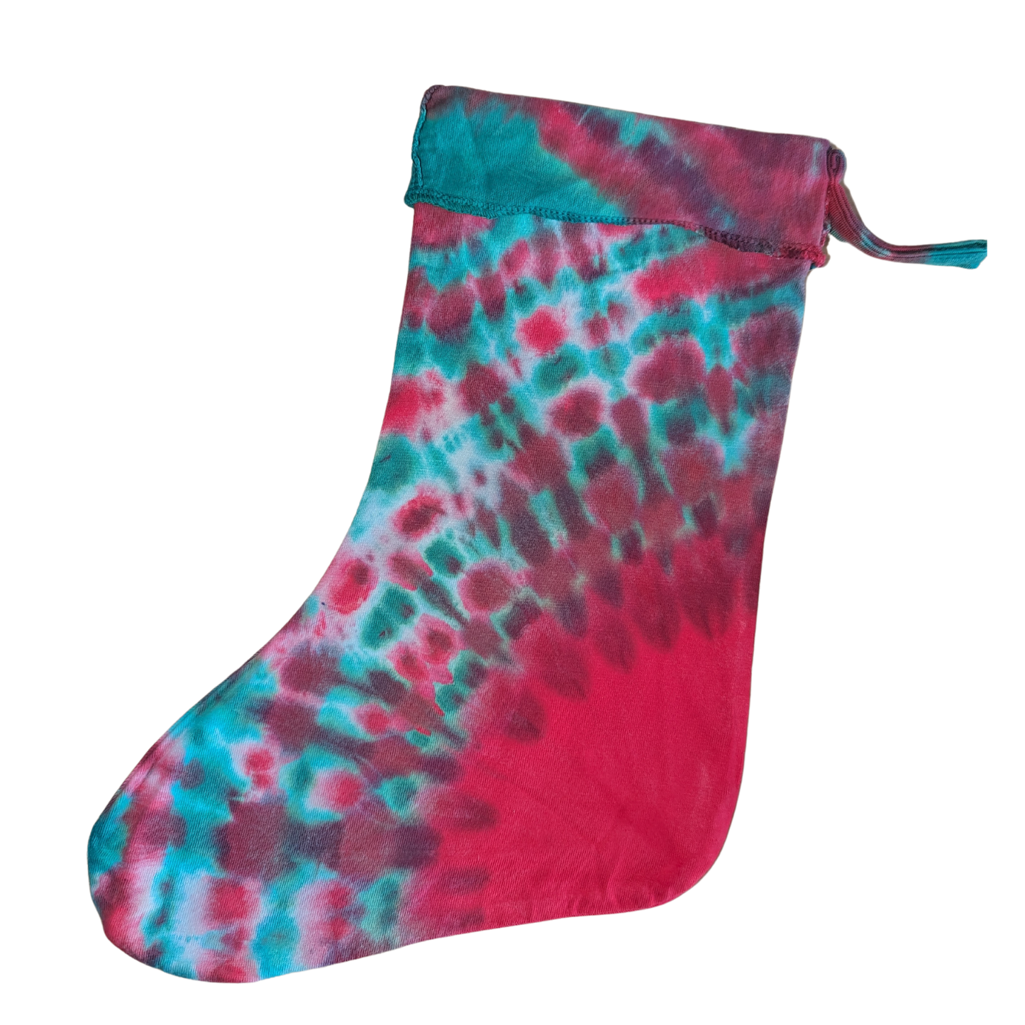 Red & Green Tie Dye Christmas Stocking
